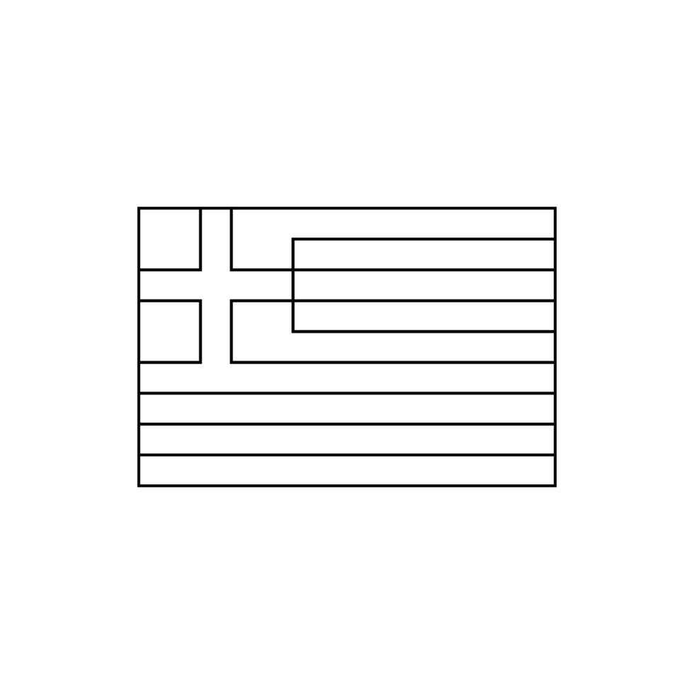nero schema bandiera di grecia.sottile linea icona vettore