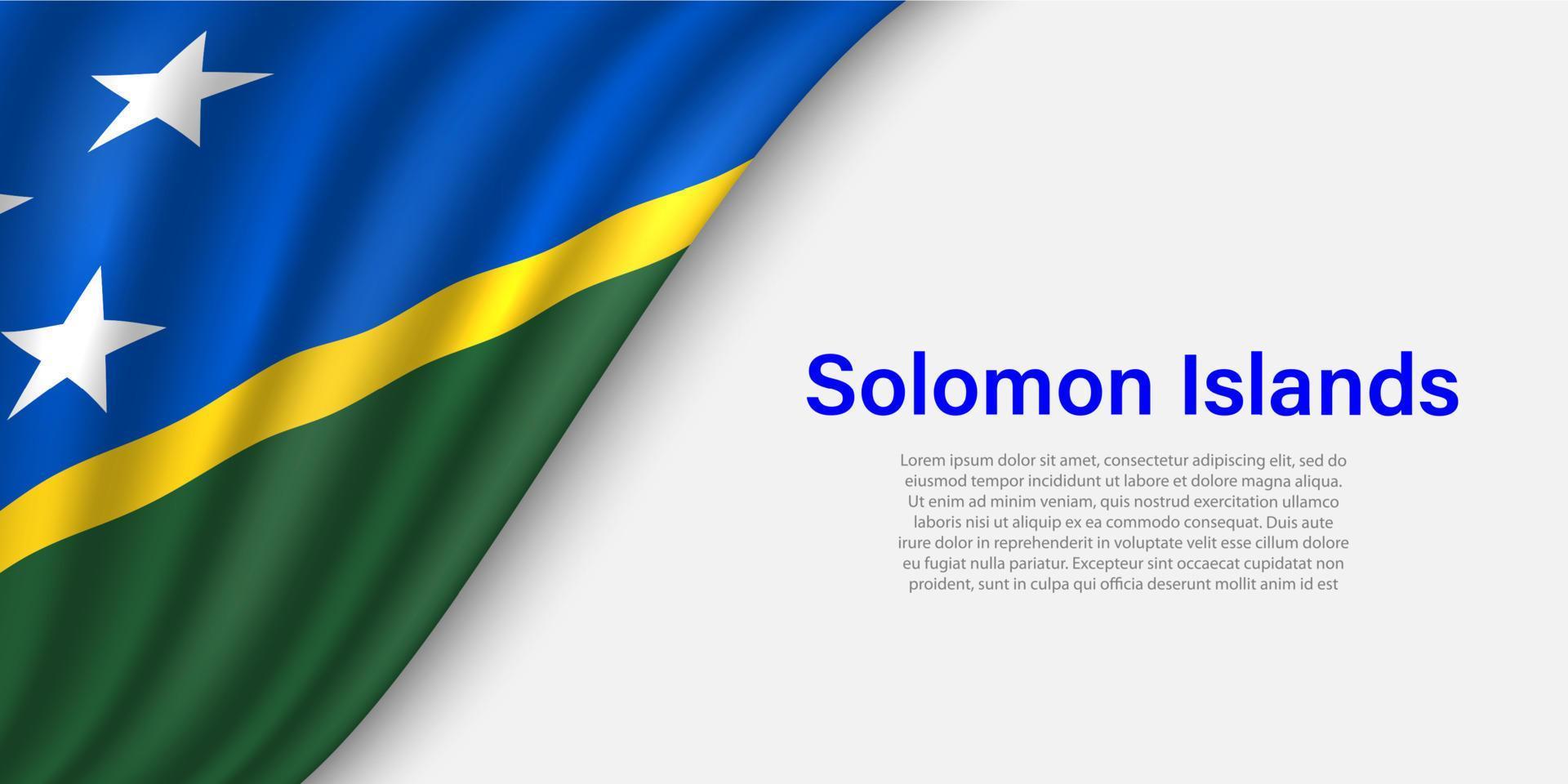 onda bandiera di Salomone isole su bianca sfondo. vettore