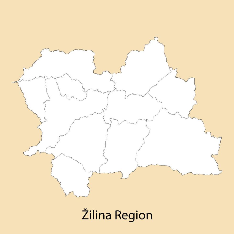 alto qualità carta geografica di zilina regione è un' Provincia di slovacchia vettore