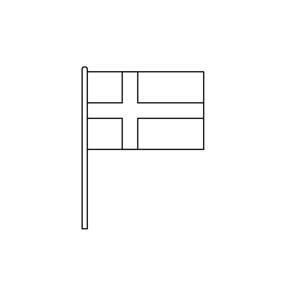nero schema bandiera su di Svezia. magro linea icona vettore