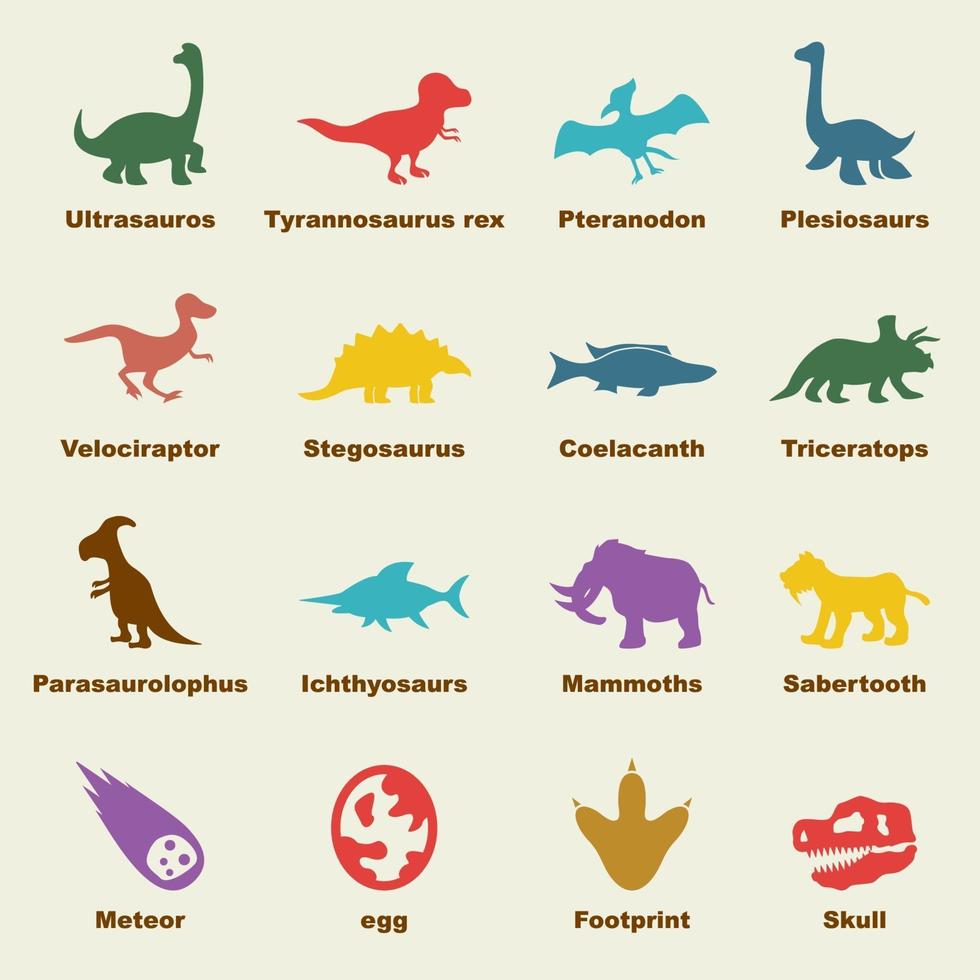 elementi vettoriali di dinosauro