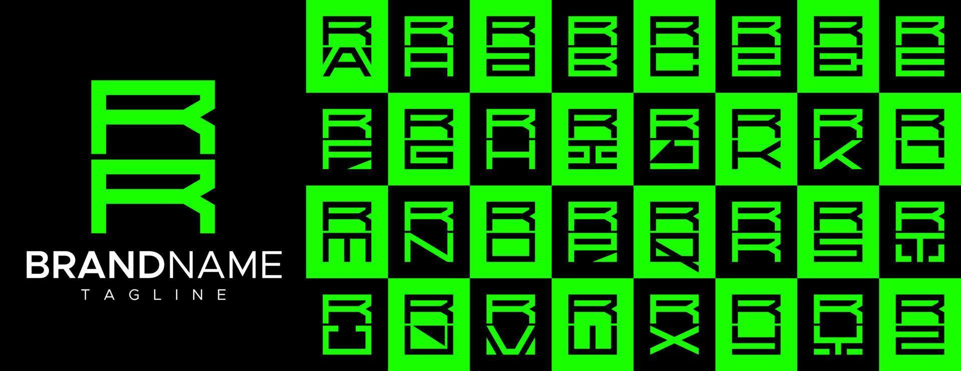semplice piazza lettera r rr logo design impostare. moderno scatola iniziale r logo marchio. vettore