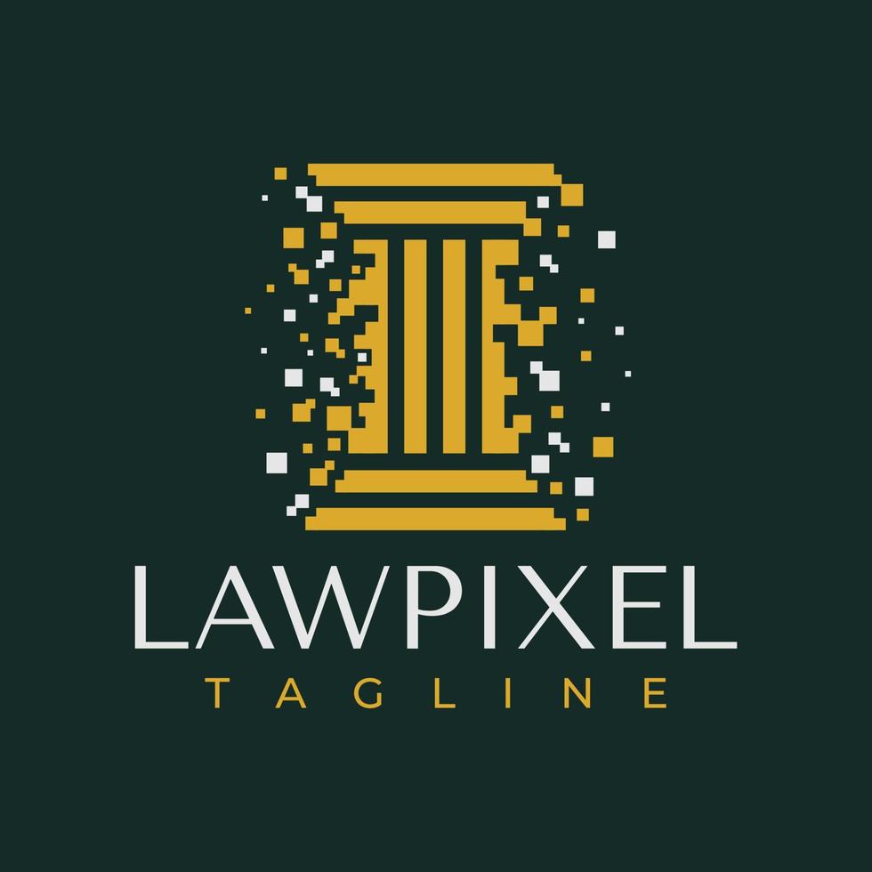 moderno legge pixel astratto logo design vettore. minimo digitale avvocato logo marca. vettore