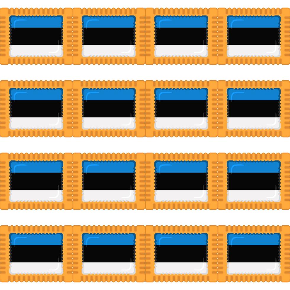 modello biscotto con bandiera nazione Estonia nel gustoso biscotto vettore