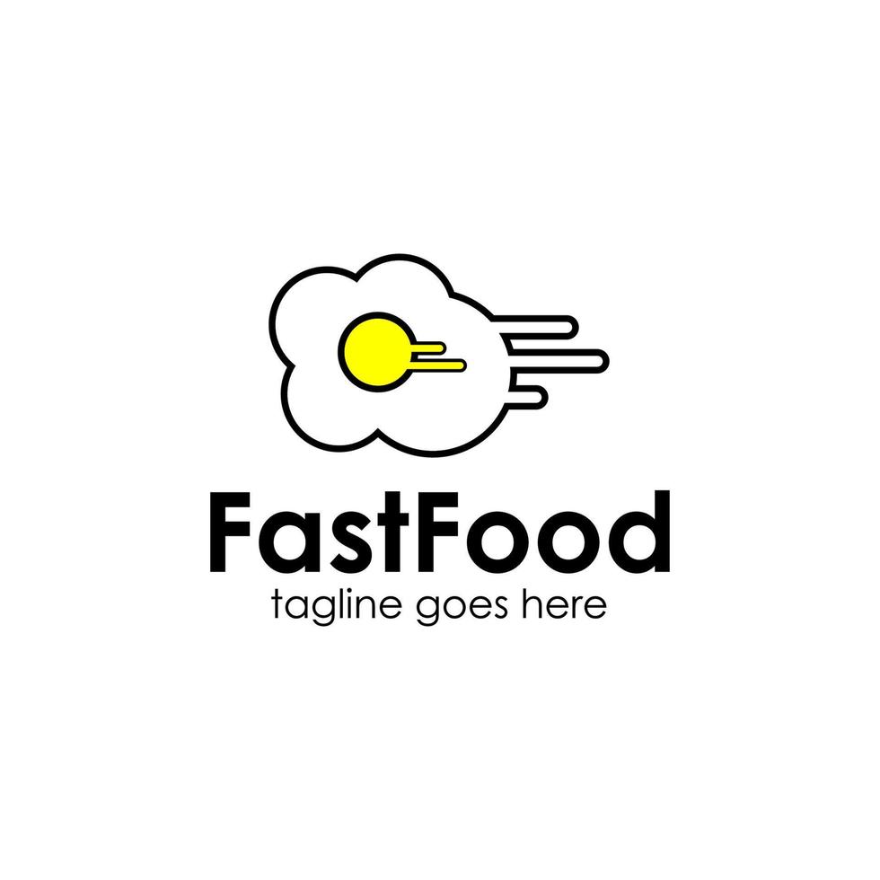 veloce cibo logo design modello con uovo icona e veloce. Perfetto per attività commerciale, azienda, mobile, app, ristorante, eccetera vettore