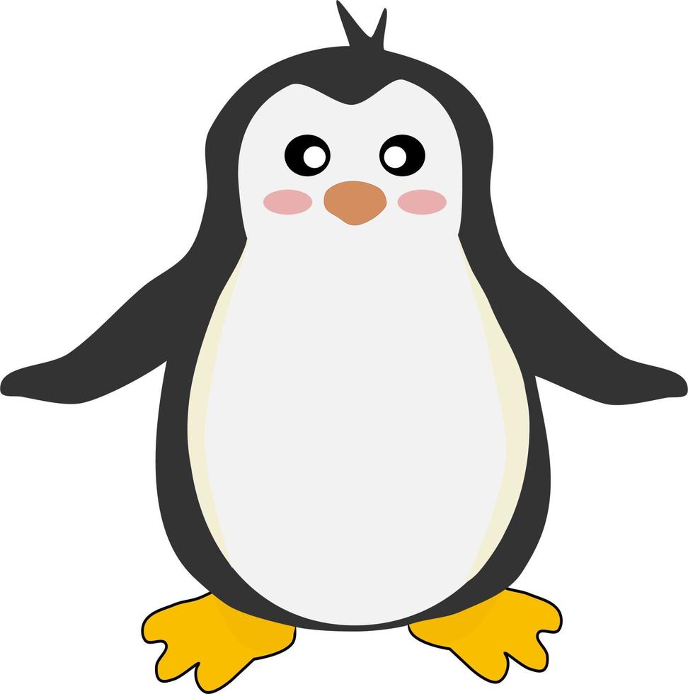 carino pinguino nel piatto stile. freddo inverno simbolo. antartico uccello, animale vettore illustrazione. bambini disegno.
