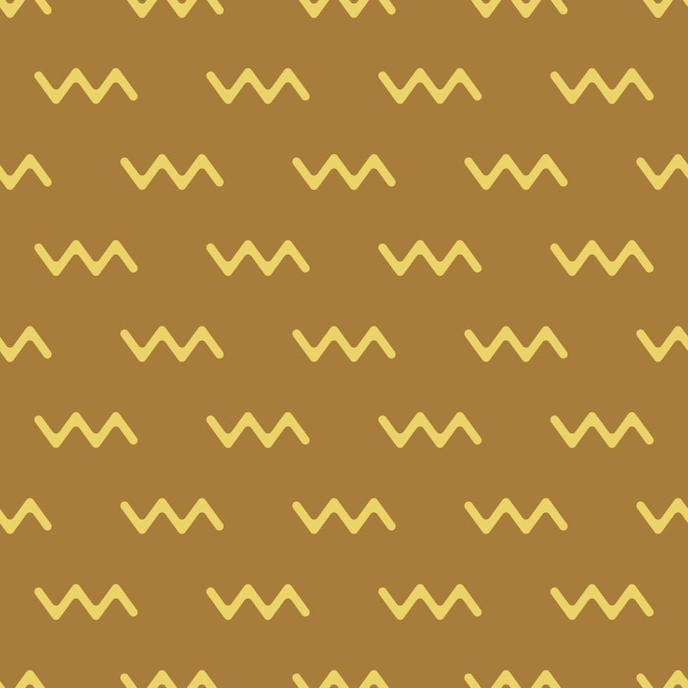 giallo zigzag modello su Marrone senza soluzione di continuità sfondo. vettore