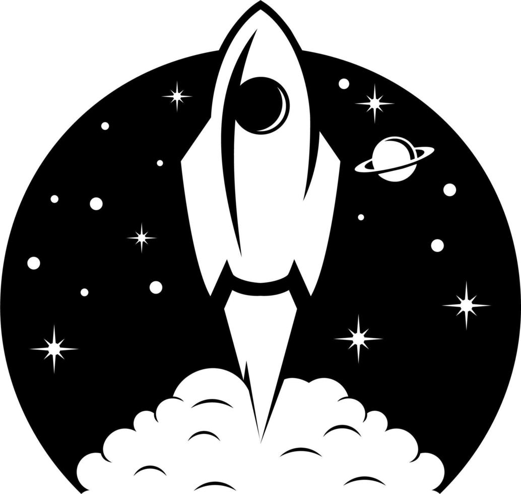 razzo astronout logo vettore