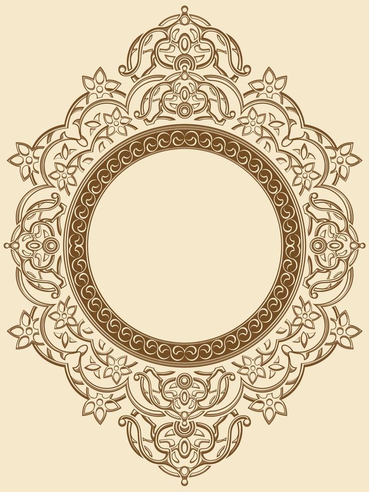 vettore decorativo del bordo ornamentale della struttura del cerchio floreale dell'annata