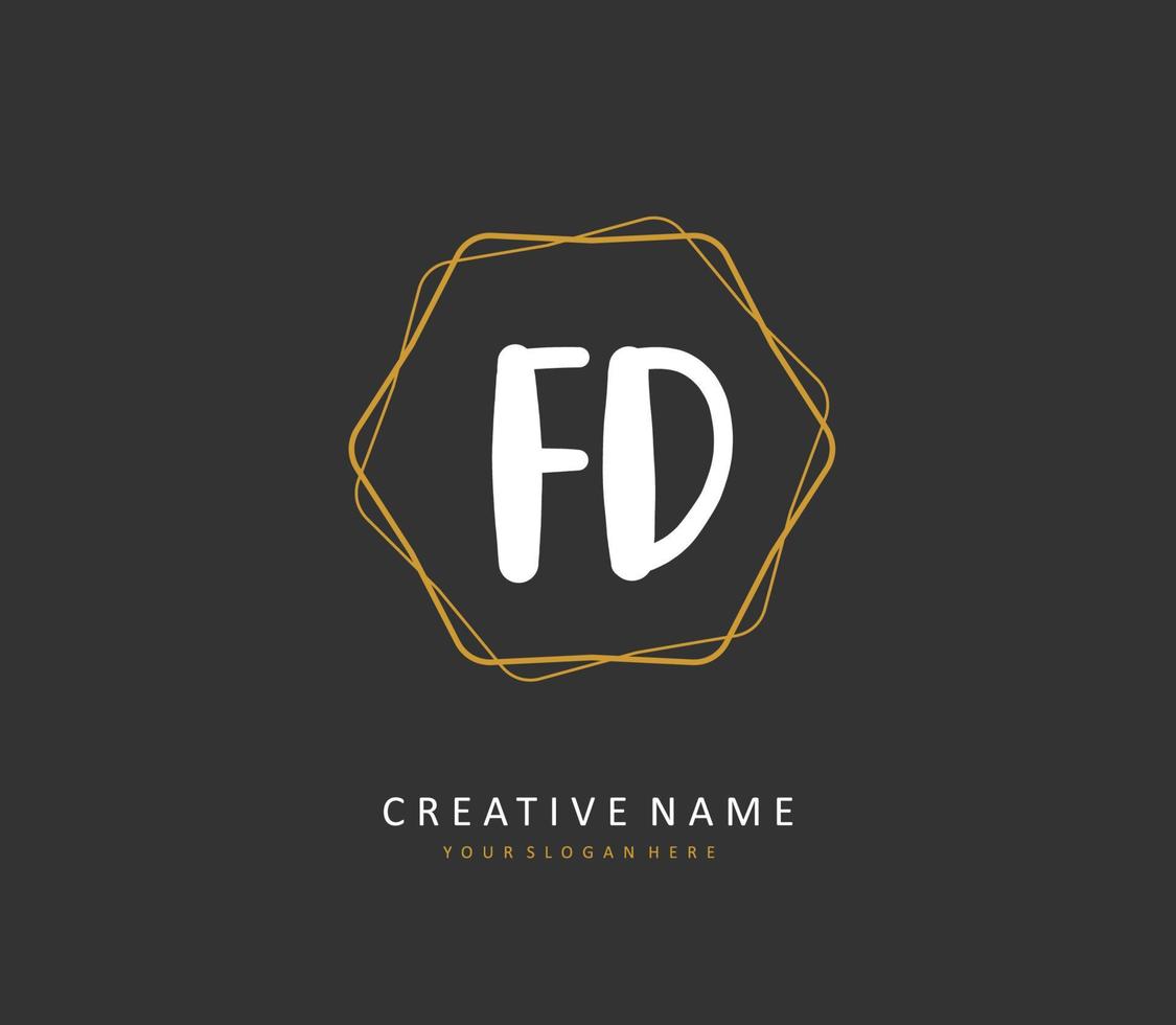 fd iniziale lettera grafia e firma logo. un' concetto grafia iniziale logo con modello elemento. vettore