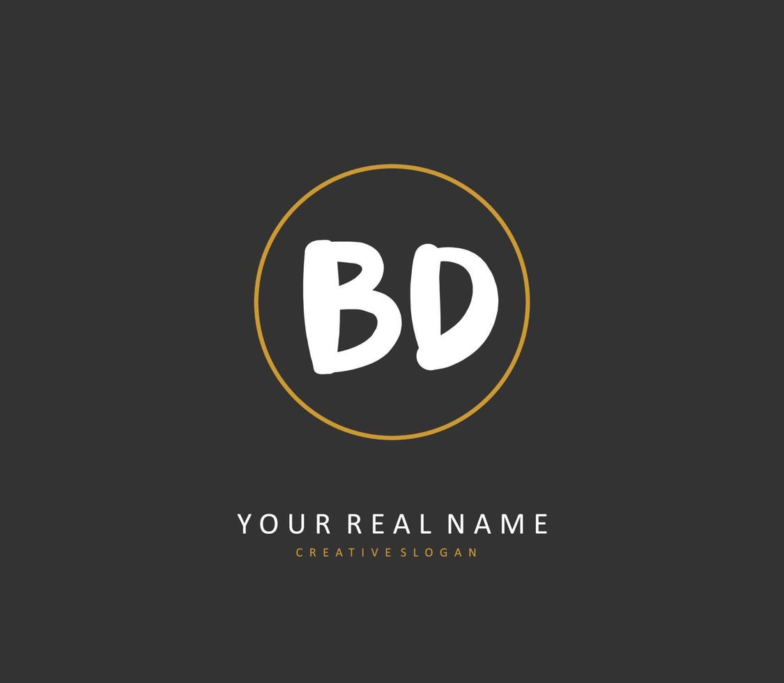 bd iniziale lettera grafia e firma logo. un' concetto grafia iniziale logo con modello elemento. vettore