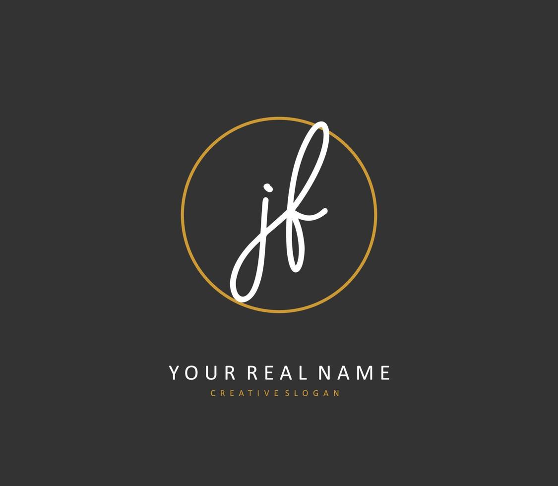 jf iniziale lettera grafia e firma logo. un' concetto grafia iniziale logo con modello elemento. vettore