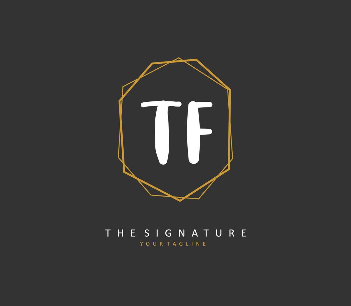 tf iniziale lettera grafia e firma logo. un' concetto grafia iniziale logo con modello elemento. vettore