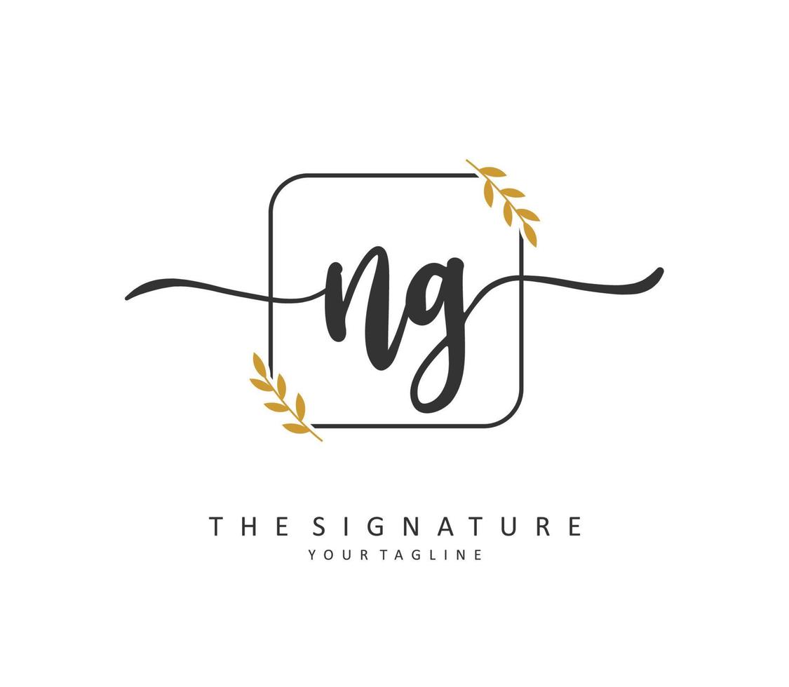ng iniziale lettera grafia e firma logo. un' concetto grafia iniziale logo con modello elemento. vettore