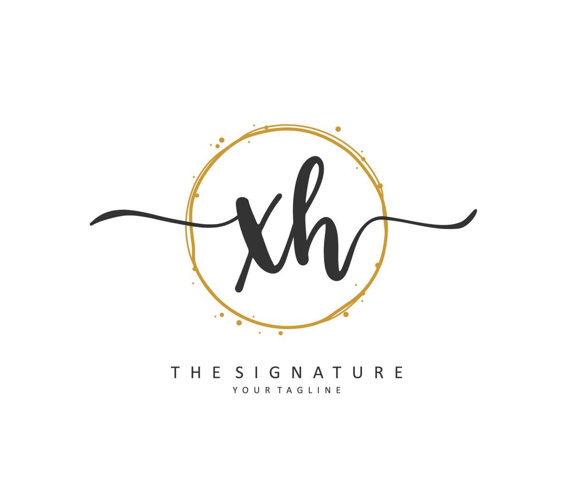 X h xh iniziale lettera grafia e firma logo. un' concetto grafia iniziale logo con modello elemento. vettore