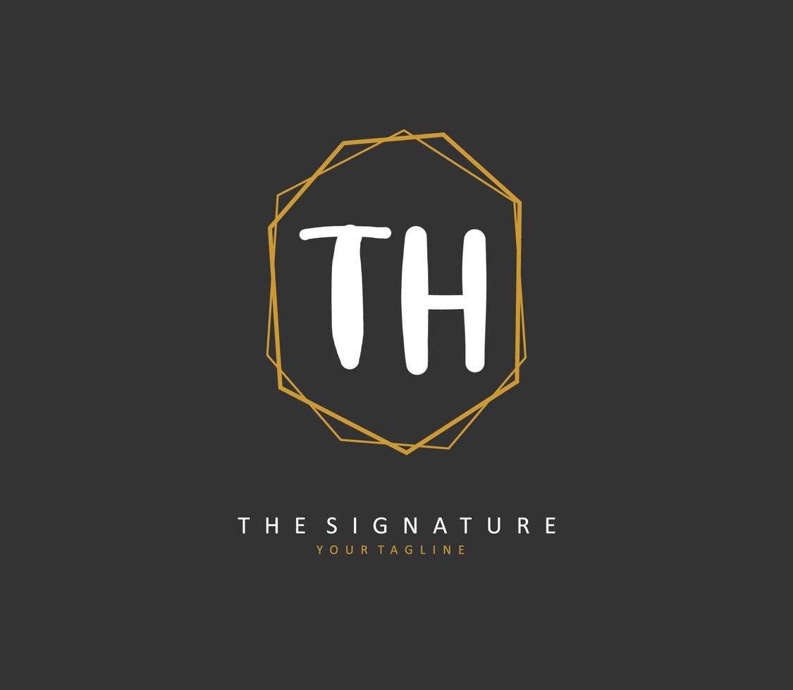 t h th iniziale lettera grafia e firma logo. un' concetto grafia iniziale logo con modello elemento. vettore