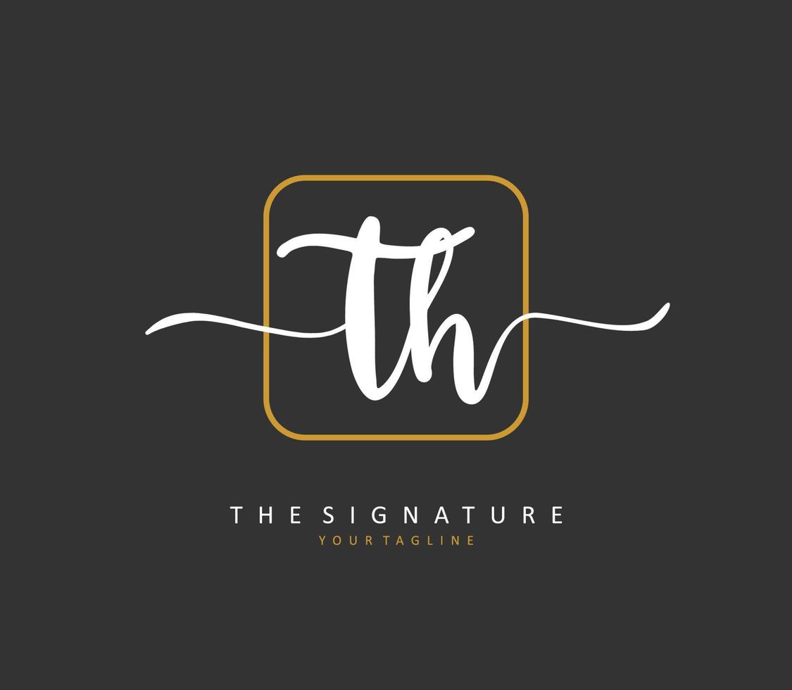 t h th iniziale lettera grafia e firma logo. un' concetto grafia iniziale logo con modello elemento. vettore