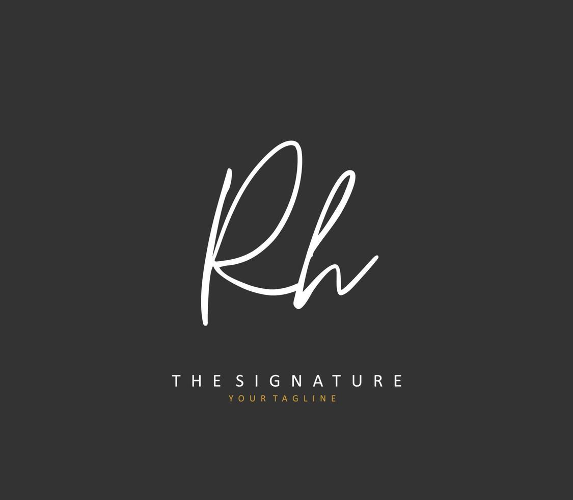 r h rh iniziale lettera grafia e firma logo. un' concetto grafia iniziale logo con modello elemento. vettore