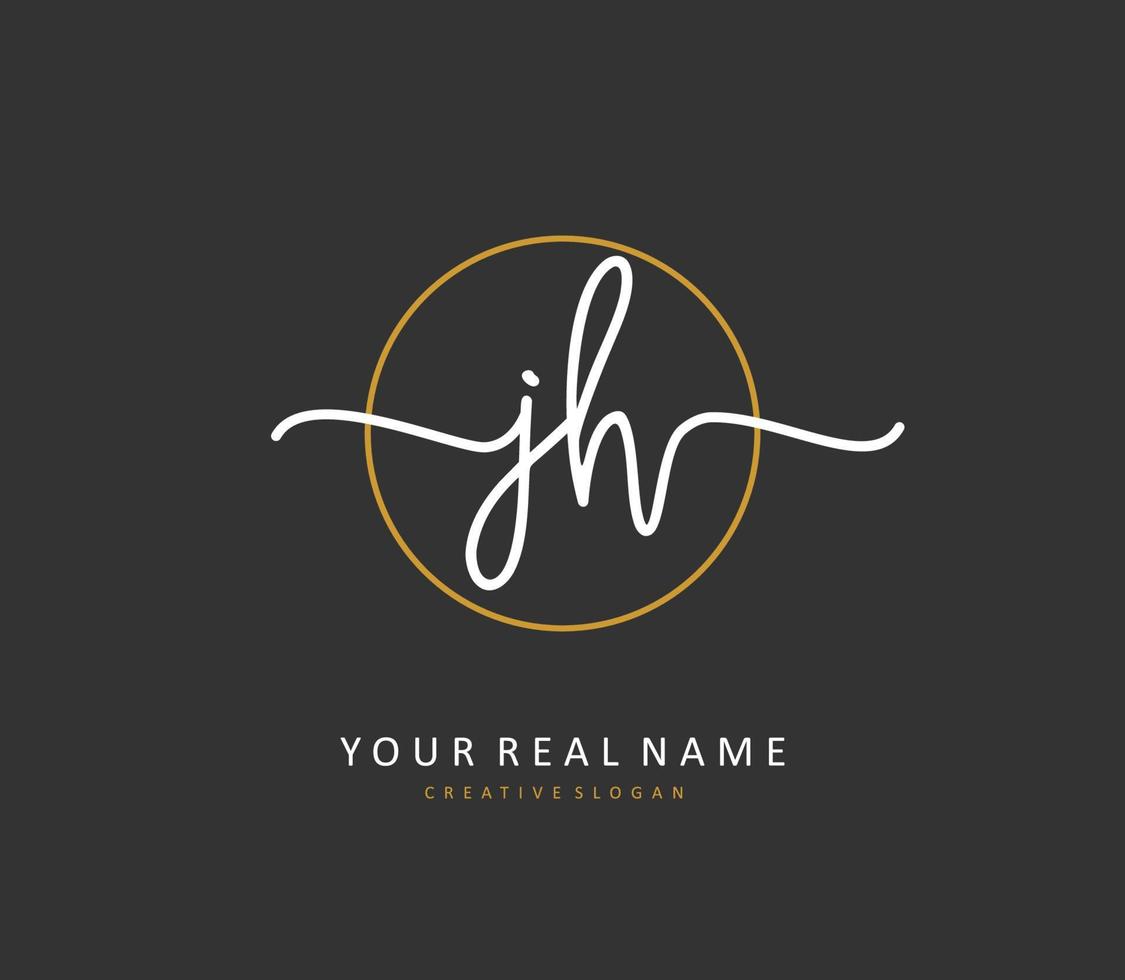 j h jh iniziale lettera grafia e firma logo. un' concetto grafia iniziale logo con modello elemento. vettore