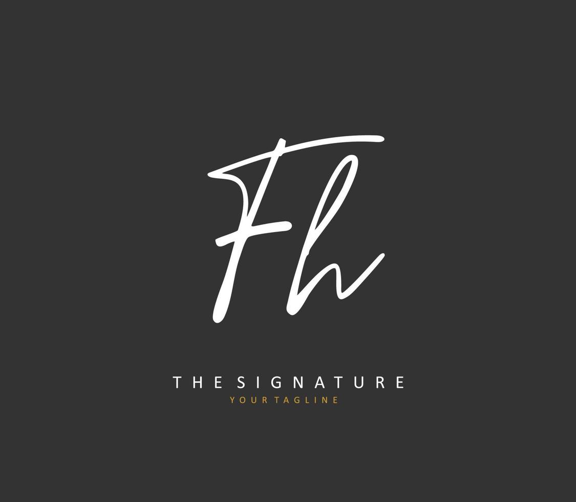 f h fh iniziale lettera grafia e firma logo. un' concetto grafia iniziale logo con modello elemento. vettore