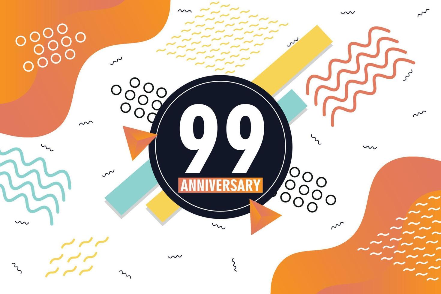 99th anniversario celebrazione logotipo con colorato astratto sfondo design con geometrico forme vettore design