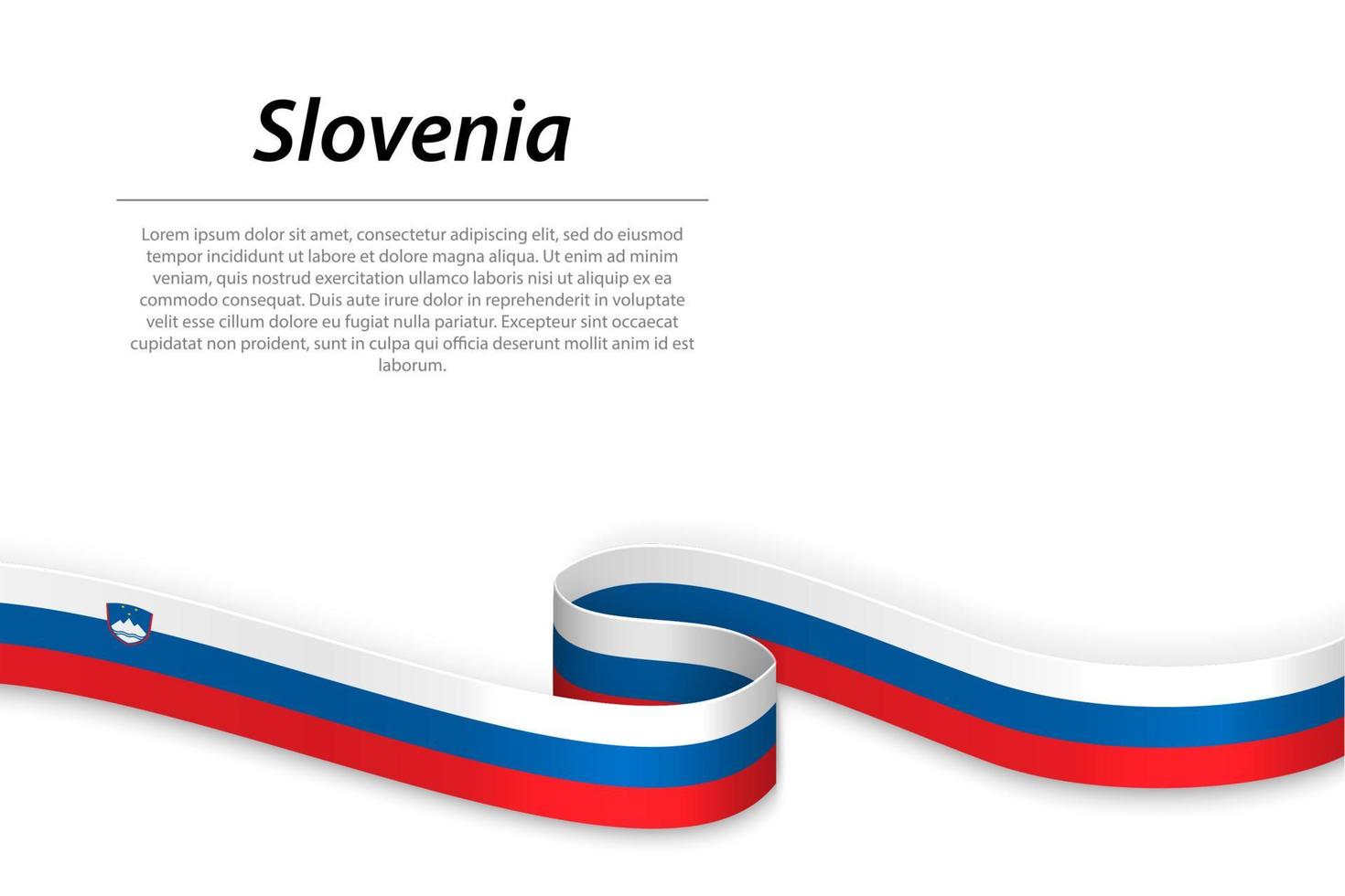 agitando nastro o bandiera con bandiera di slovenia. modello per inde vettore