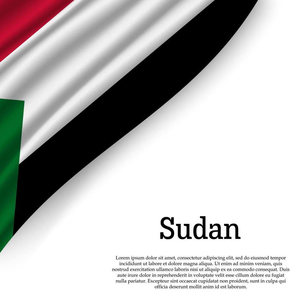 sventolando la bandiera del sudan vettore