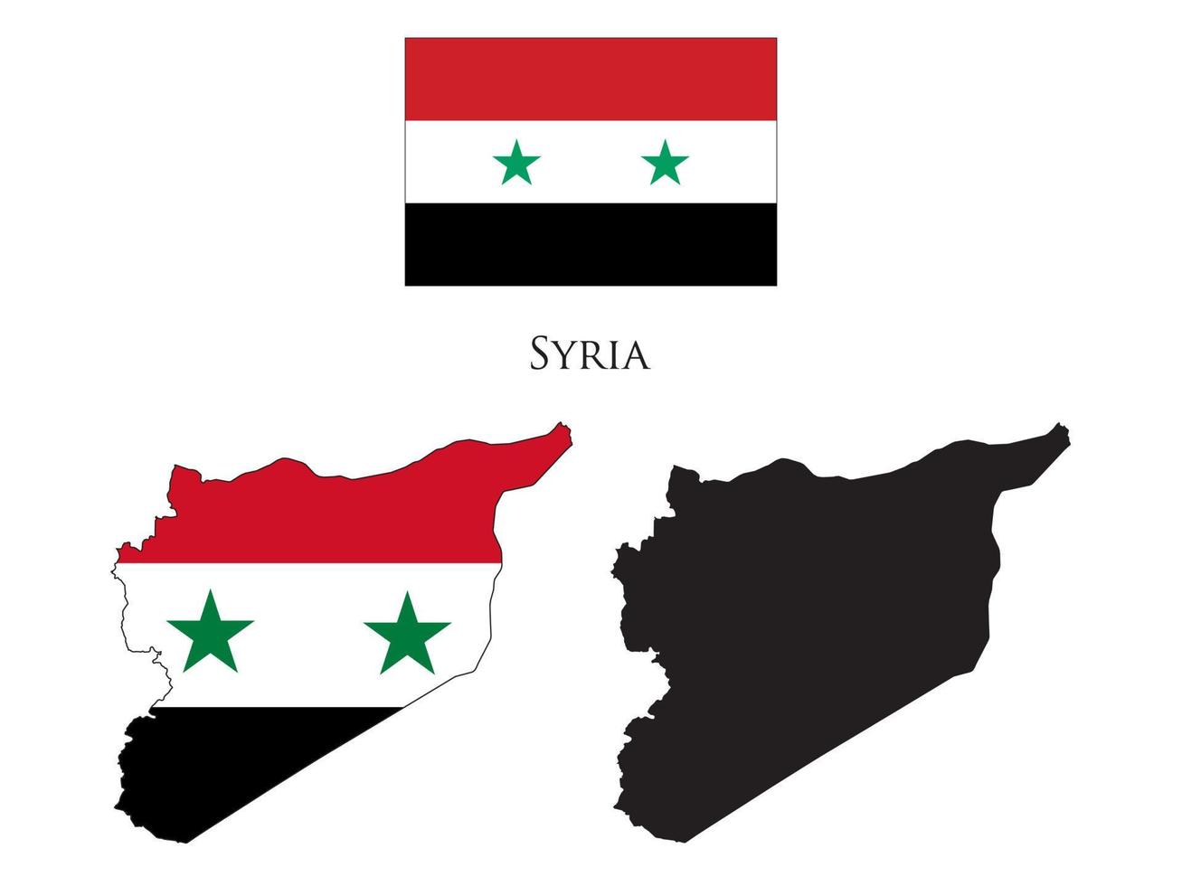 Siria bandiera e carta geografica illustrazione vettore