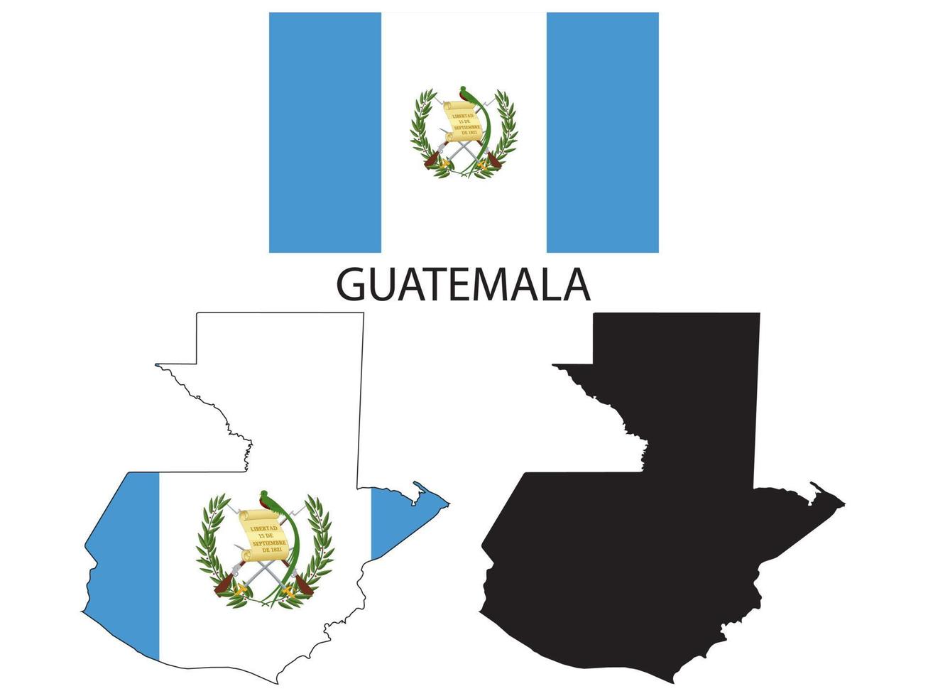 Guatemala bandiera e carta geografica illustrazione vettore