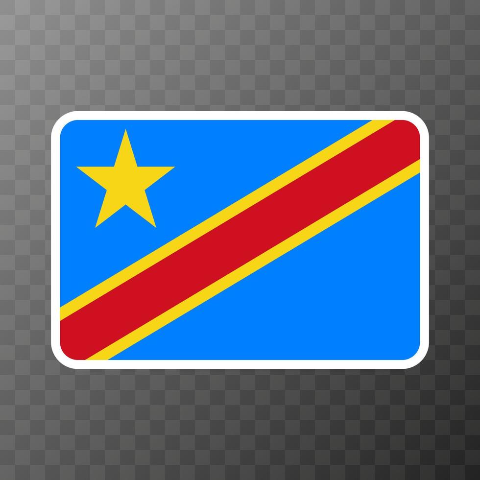 bandiera della repubblica democratica del congo, colori ufficiali e proporzione. illustrazione vettoriale. vettore