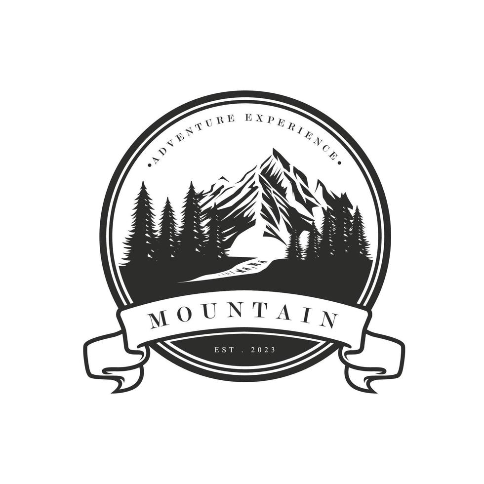 montagna logo, vettore montagna arrampicata, avventura, design per arrampicata, arrampicata attrezzatura, e marca con montagna logo vettore illustrazione