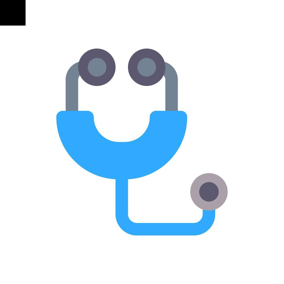 stetoscopio icona logo piatto stile vettore