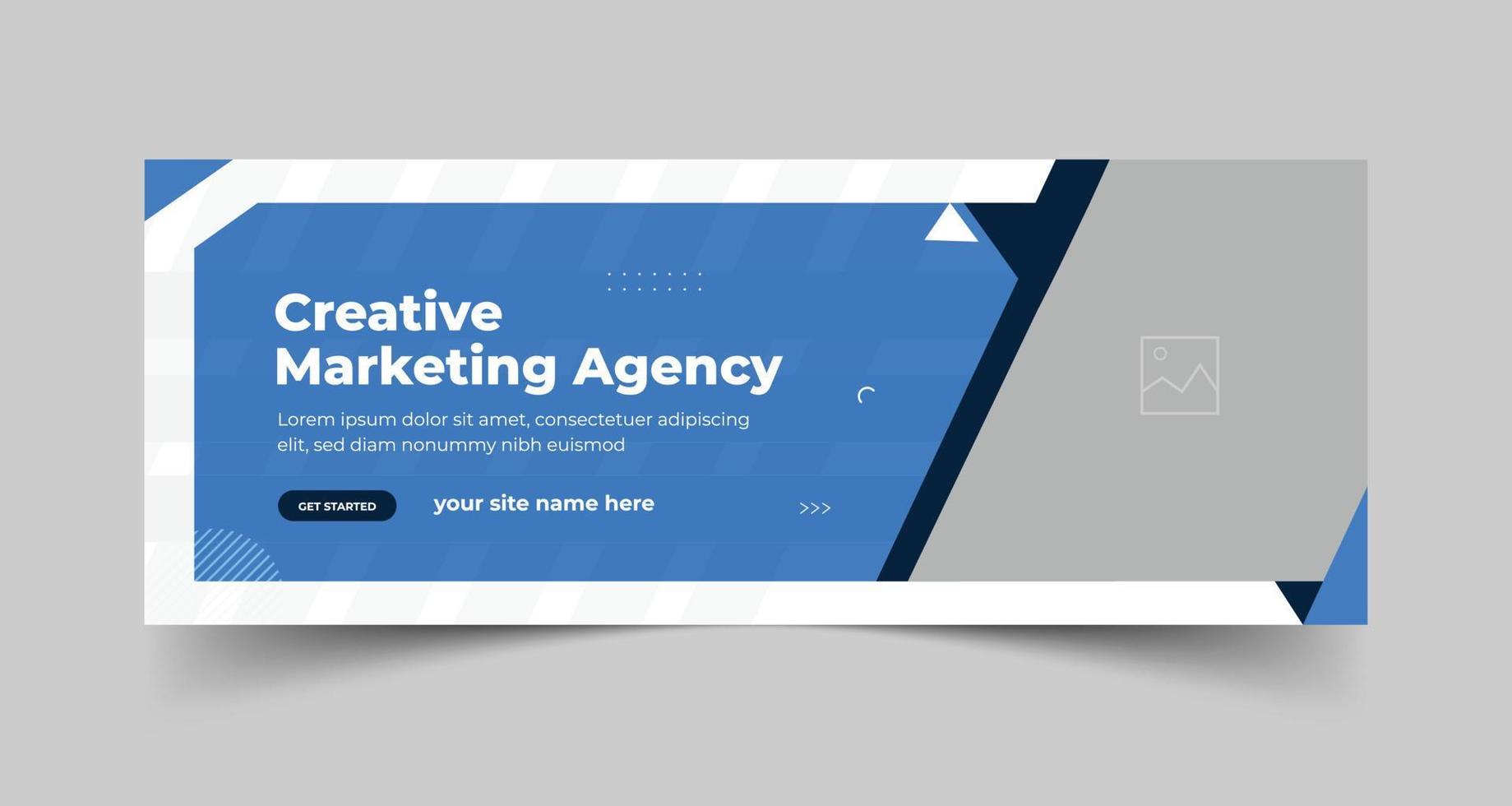 digitale marketing agenzia Facebook copertina con creativo forma o ragnatela bandiera per digitale marketing attività commerciale vettore