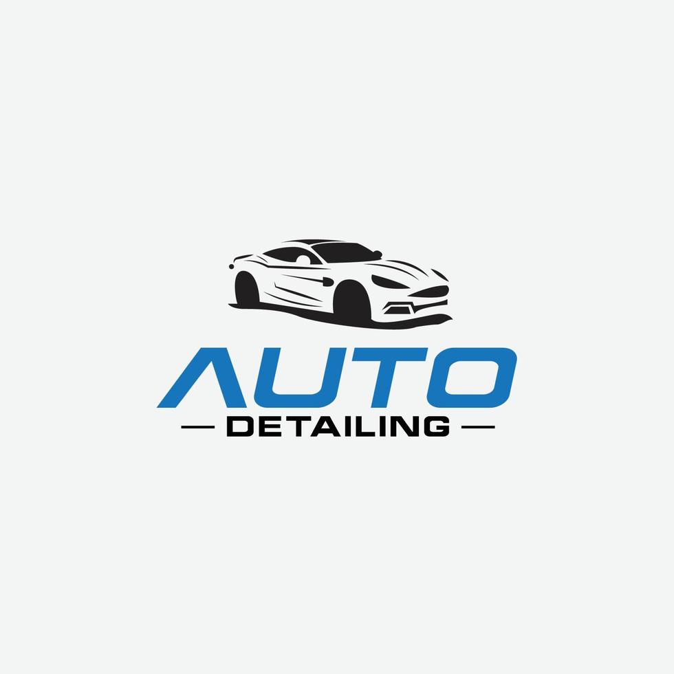 auto concessionaria, box auto auto lavare e dettagliare logo con silhouette auto vettore