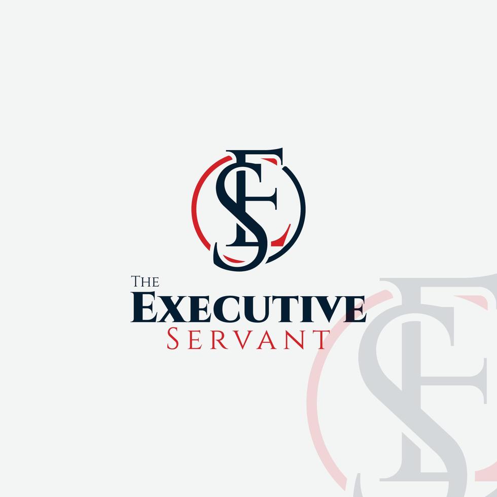 il esecutivo servitore logo es lettermark logo vettore