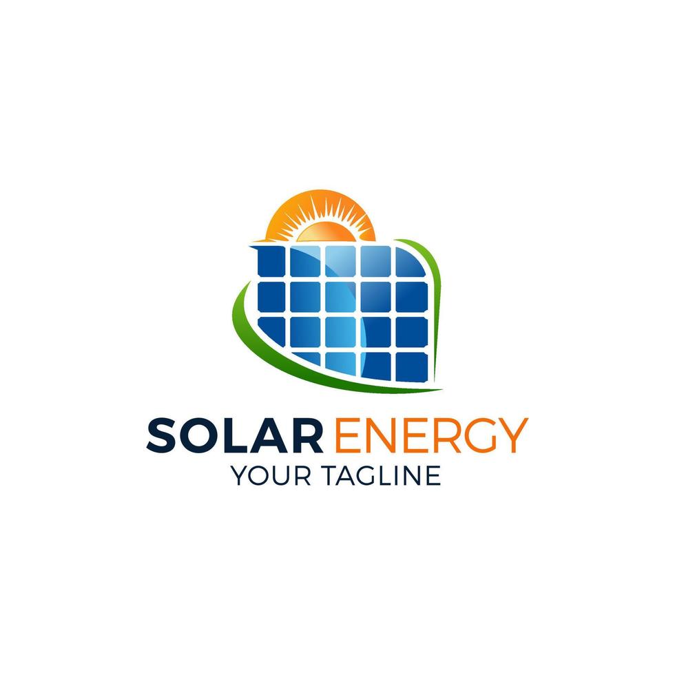 solare energia logo design vettore modelli