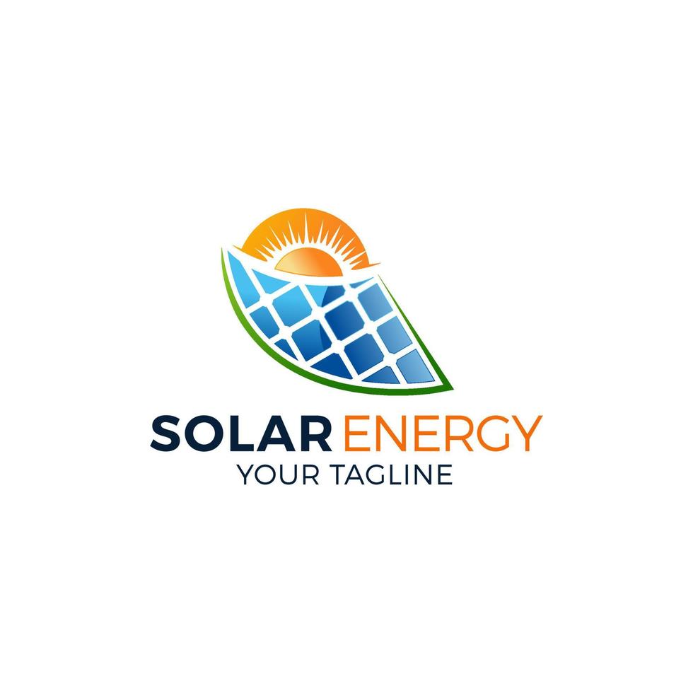 solare energia logo design vettore modelli
