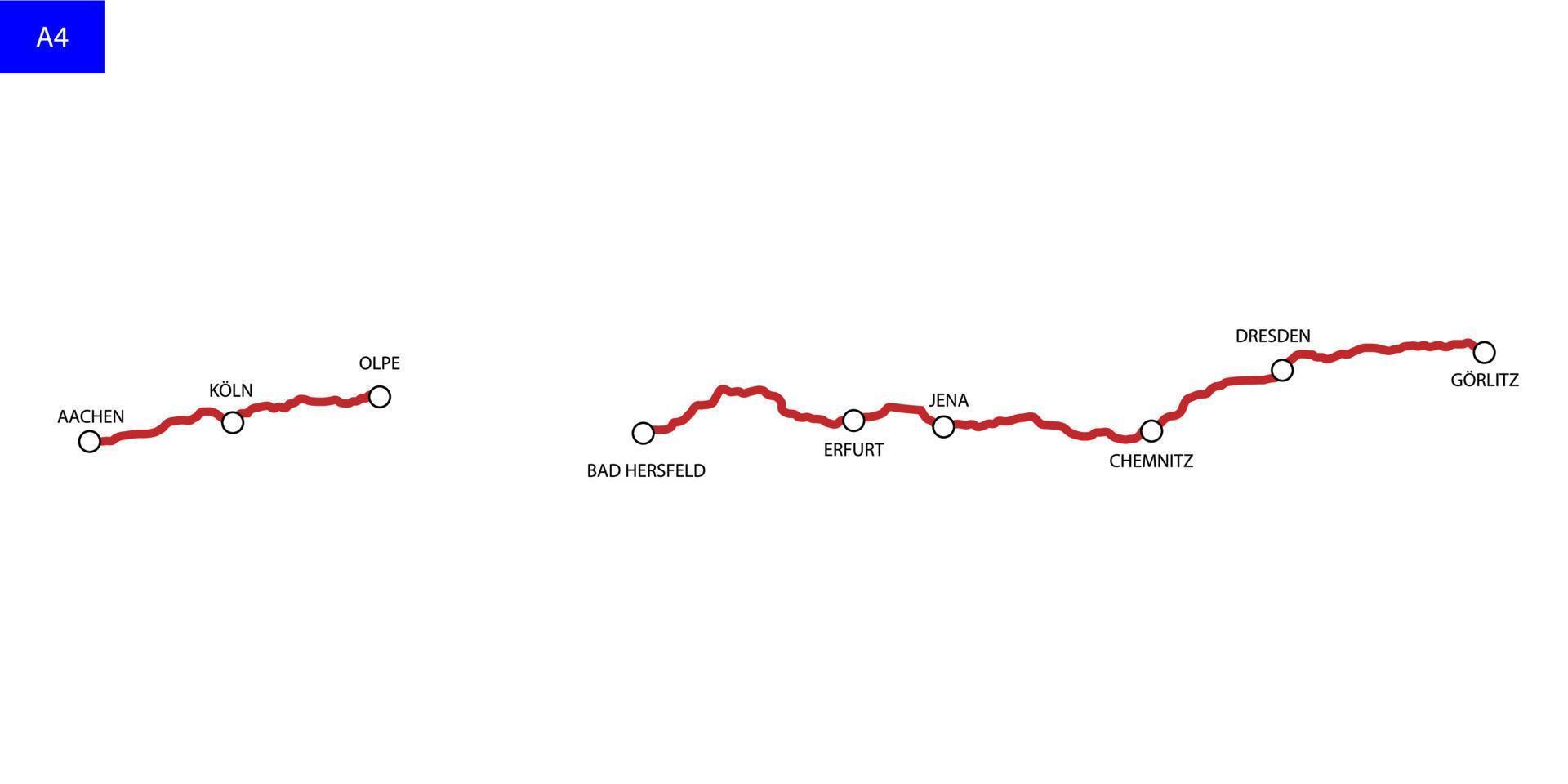 strada carta geografica di Germania vettore