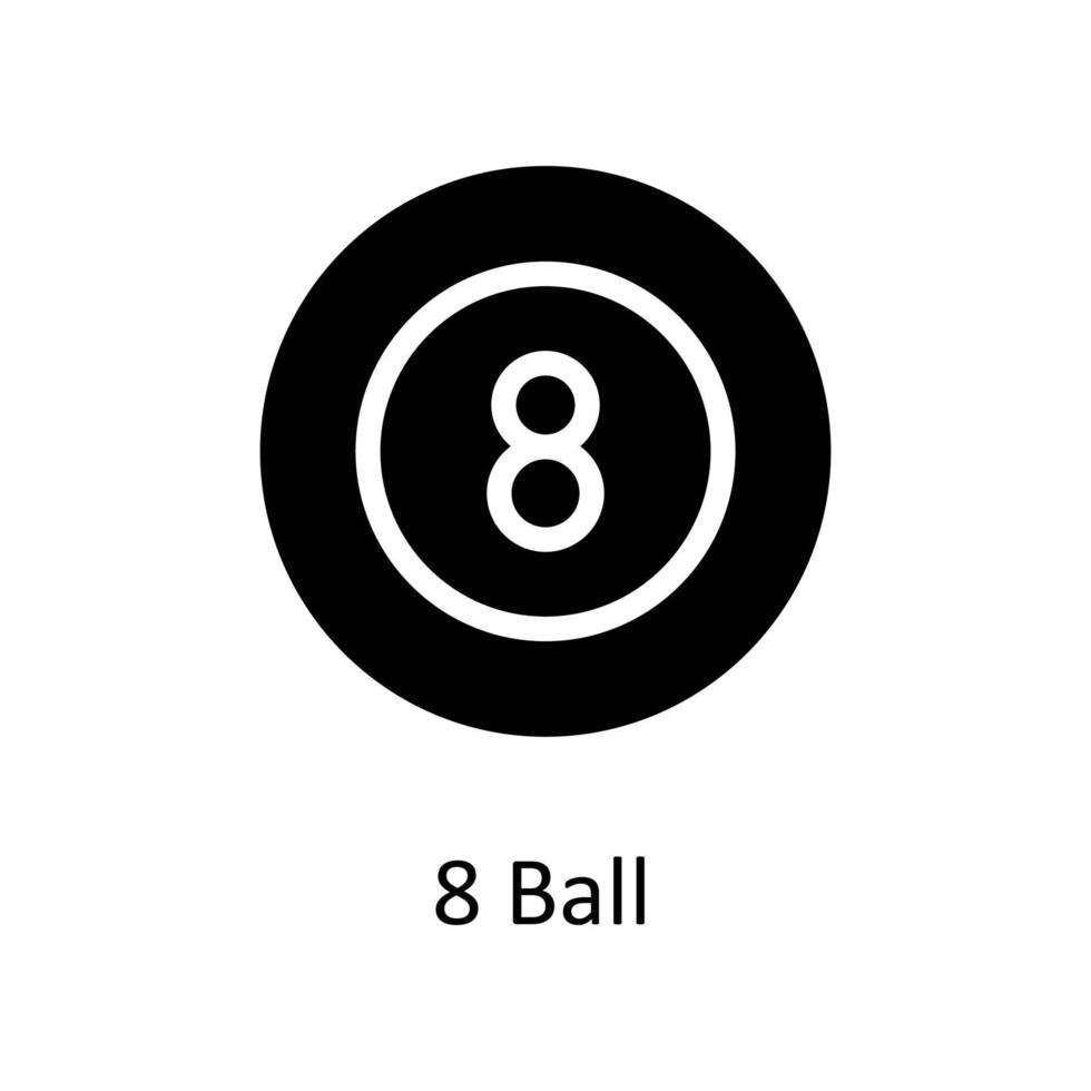 8 palla vettore solido icone. semplice azione illustrazione azione