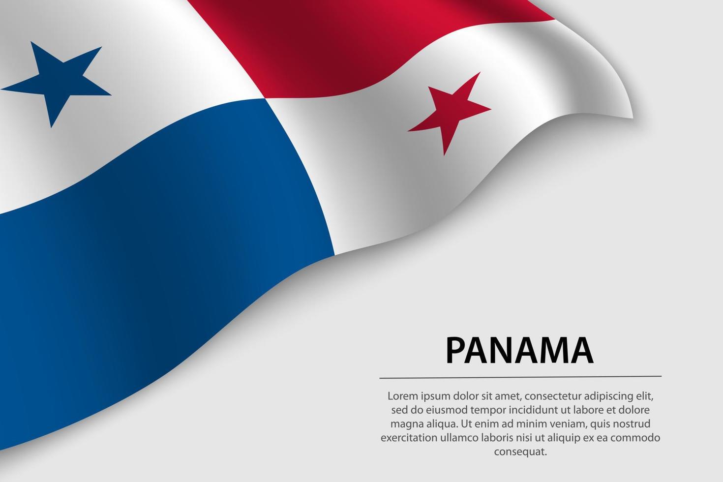 onda bandiera di Panama su bianca sfondo. bandiera o nastro vettore
