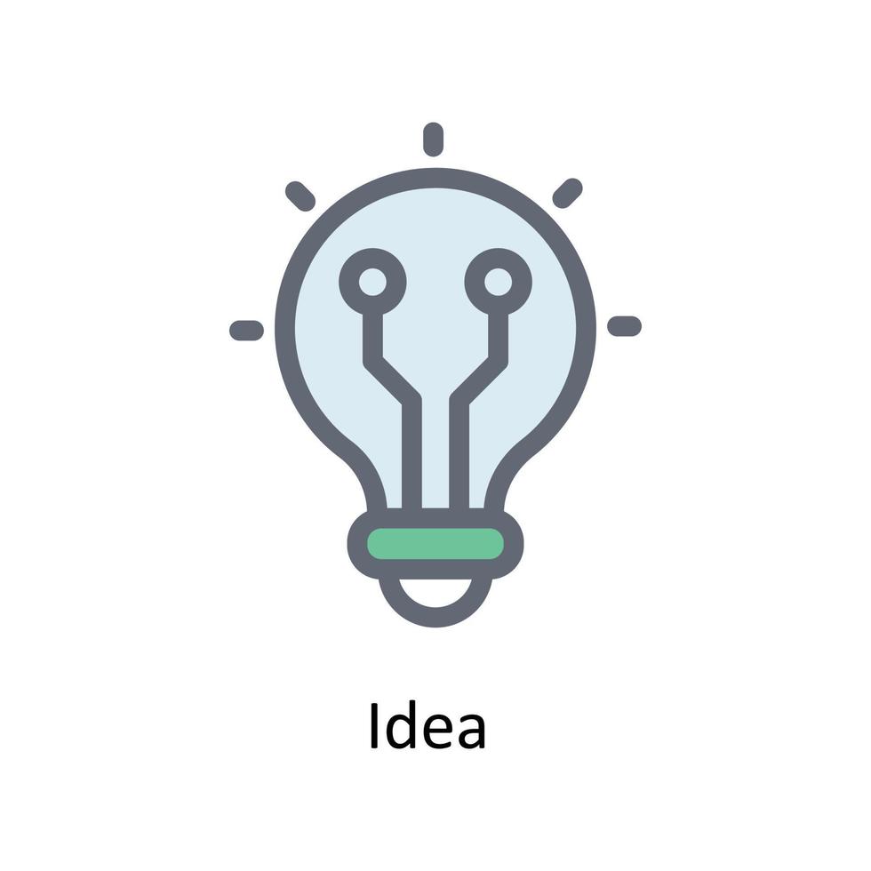 idea vettore riempire schema icone. semplice azione illustrazione azione