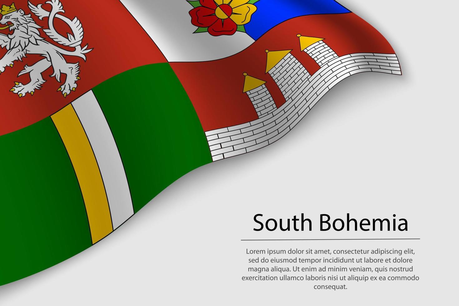 onda bandiera di Sud Boemia è un' stato di ceco repubblica. vettore