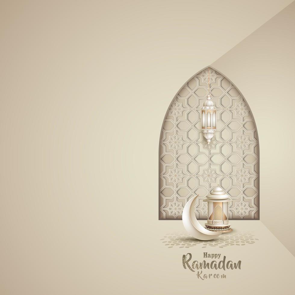 islamico saluto Ramadan kareem carta design vettore
