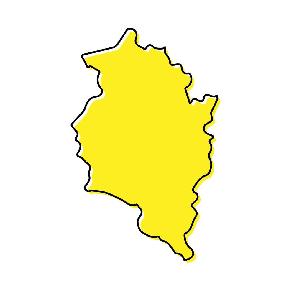 semplice schema carta geografica di Vorarlberg è un' stato di Austria. vettore