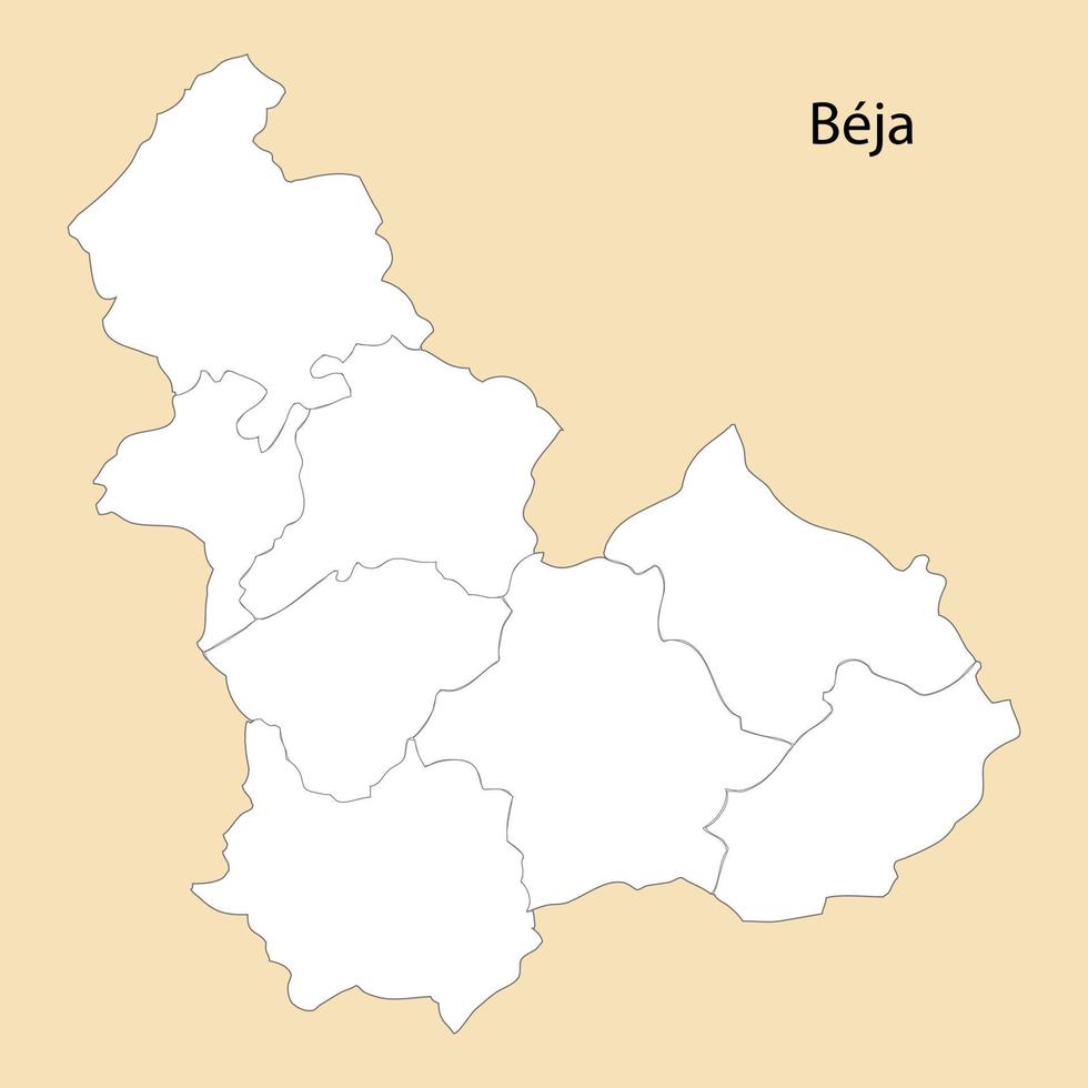 alto qualità carta geografica di beja è un' regione di tunisia vettore