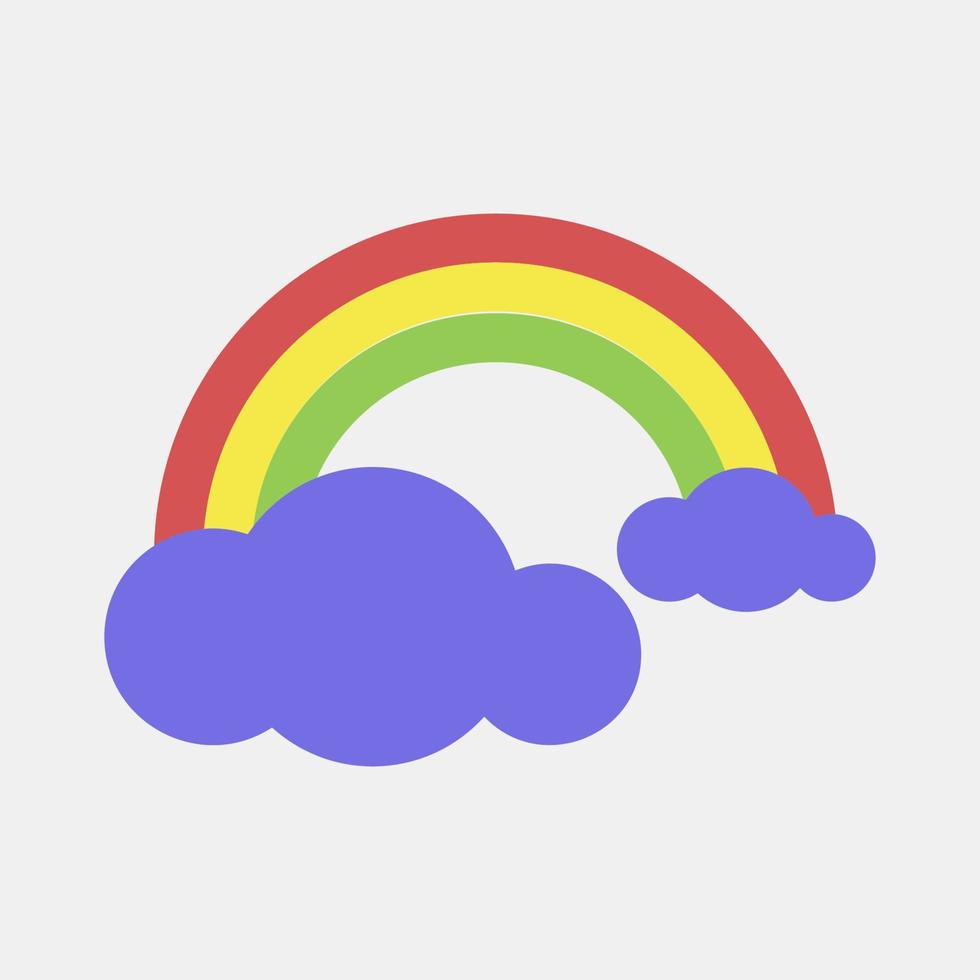 icona arcobaleno. tempo metereologico elementi simbolo. icone nel piatto stile. bene per stampe, ragnatela, smartphone app, manifesti, infografica, logo, cartello, eccetera. vettore