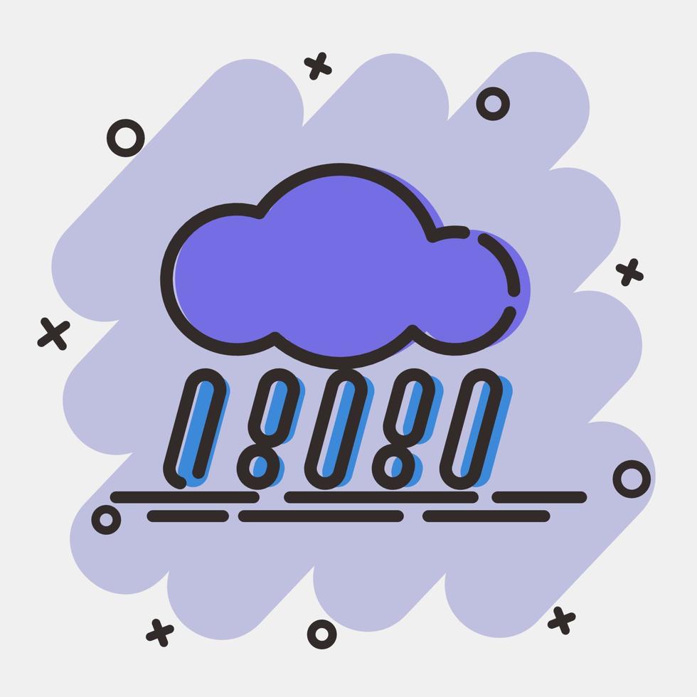 icona pioggia. tempo metereologico elementi simbolo. icone nel comico stile. bene per stampe, ragnatela, smartphone app, manifesti, infografica, logo, cartello, eccetera. vettore