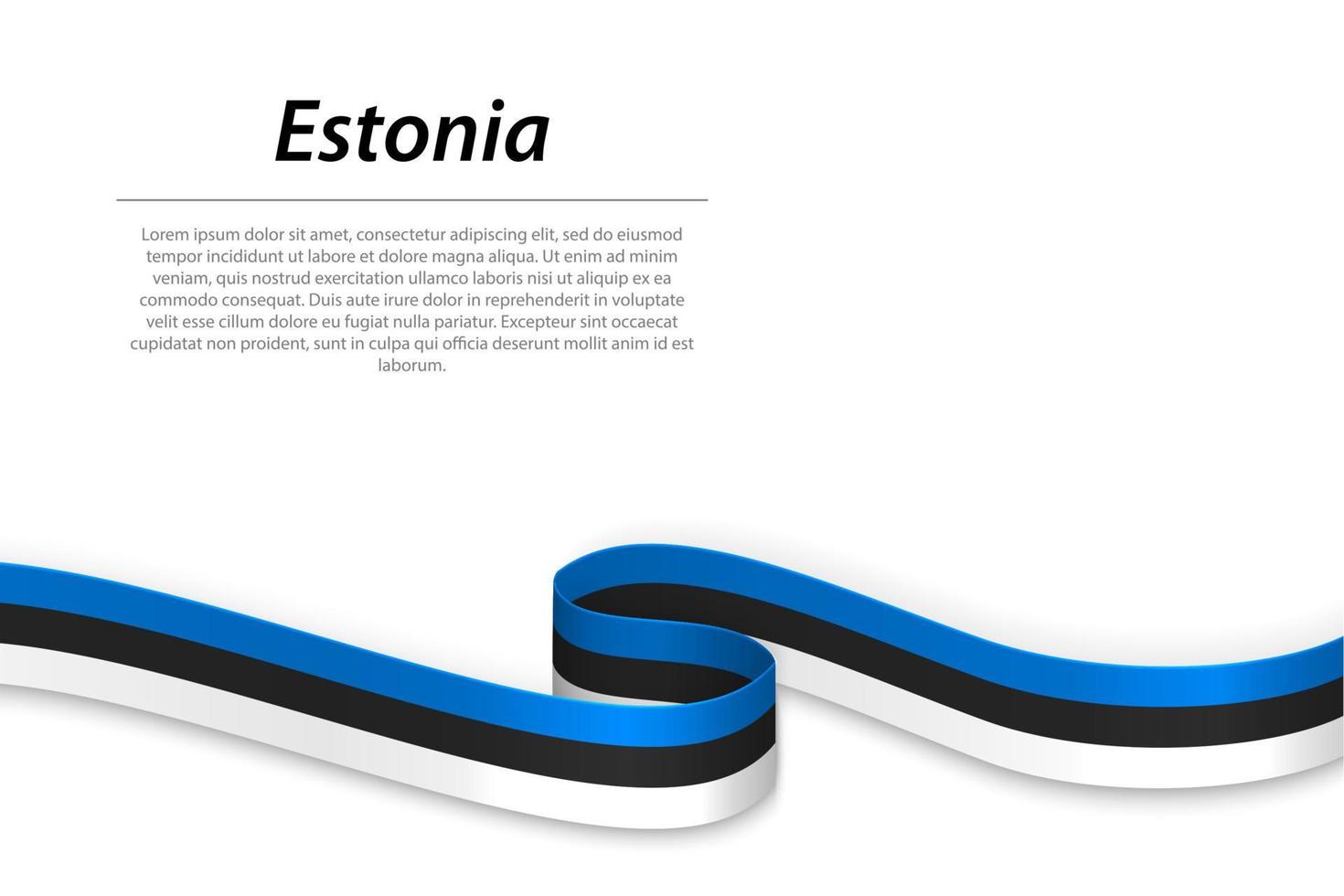 agitando nastro o bandiera con bandiera di Estonia. modello per indipendenza giorno vettore