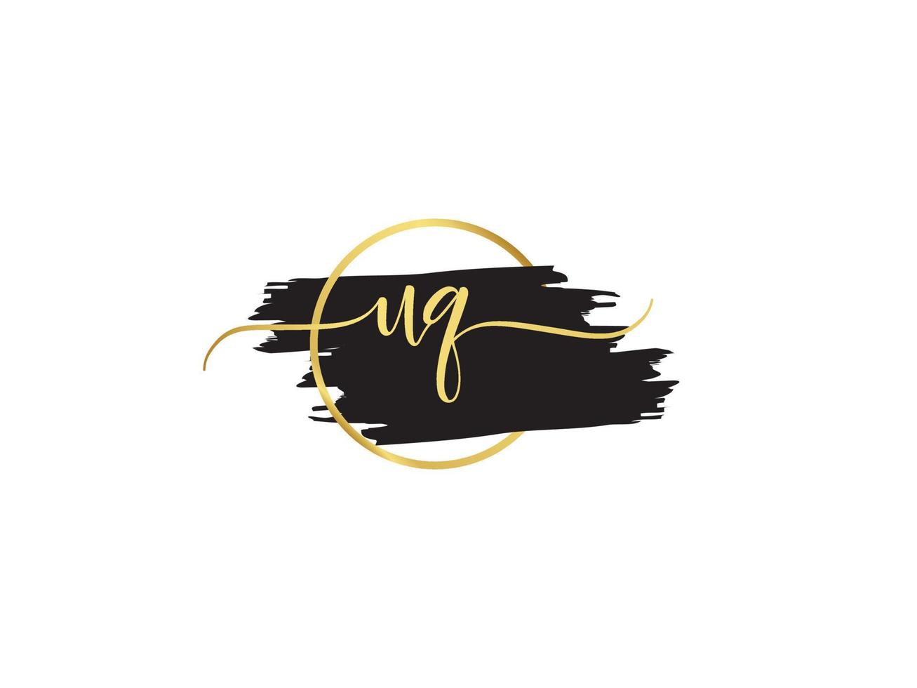 iniziale uq firma lettera, firma uq lusso spazzola logo icona design vettore