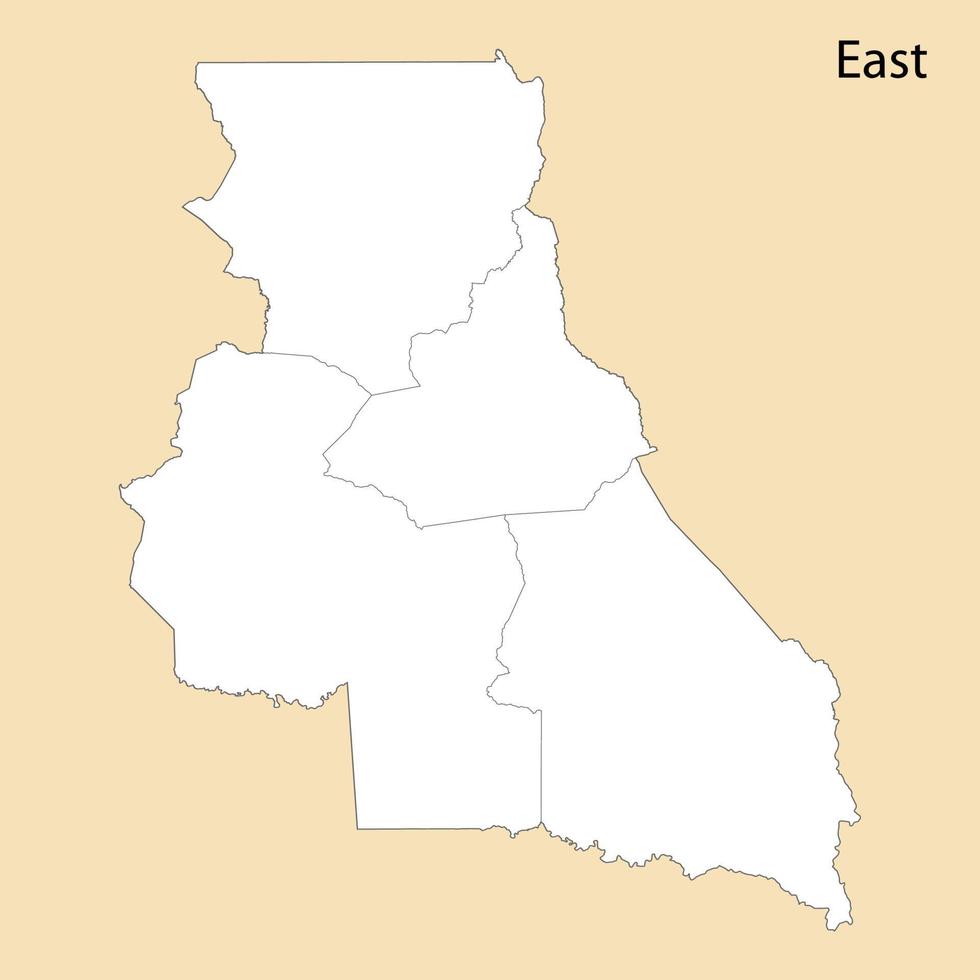 alto qualità carta geografica di est è un' Provincia di camerun vettore